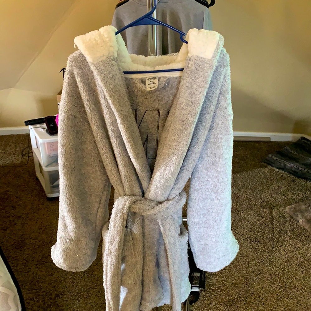 PINK robe with hood and belt